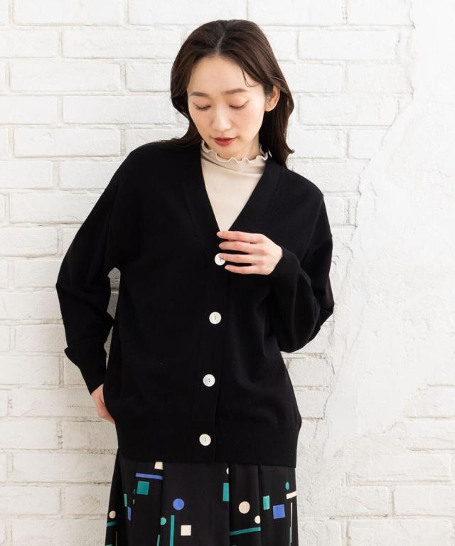 サブストリート（sab street）/【大きいサイズ】 21号(6L〜) FONTLAB 袖口配色Vカーディガン