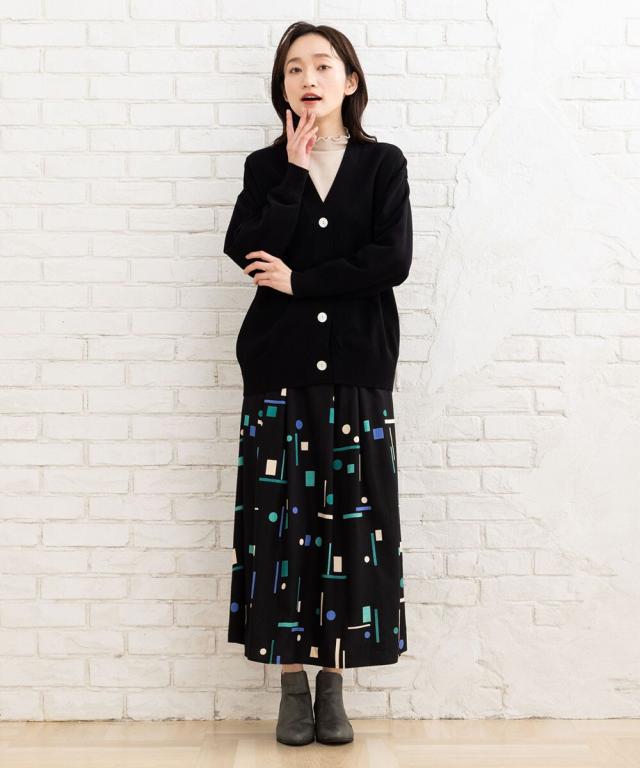 サブストリート（sab street）/【大きいサイズ】 21号(6L〜) FONTLAB 袖口配色Vカーディガン