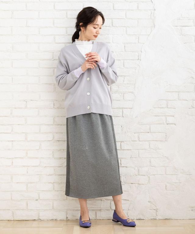 サブストリート（sab street）/【大きいサイズ】 21号(6L〜) FONTLAB 袖口配色Vカーディガン