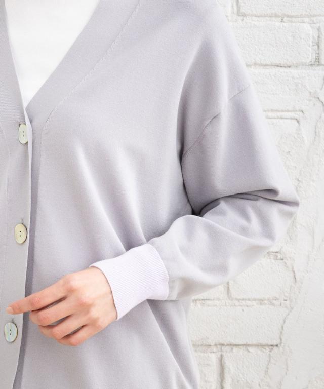 サブストリート（sab street）/【大きいサイズ】 21号(6L〜) FONTLAB 袖口配色Vカーディガン