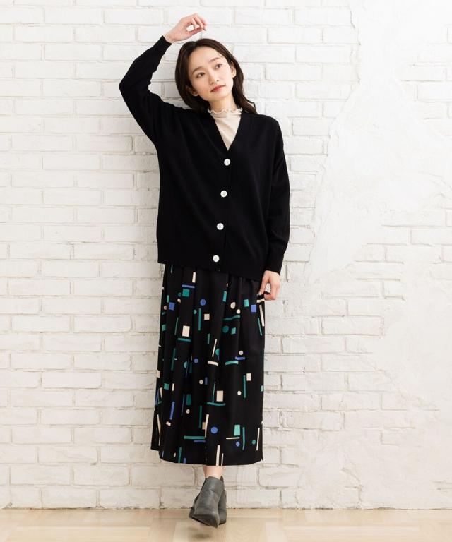 サブストリート（sab street）/【大きいサイズ】 21号(6L〜) FONTLAB 袖口配色Vカーディガン