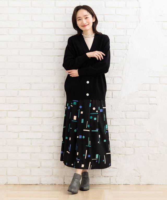 サブストリート（sab street）/【大きいサイズ】 21号(6L〜) FONTLAB 袖口配色Vカーディガン