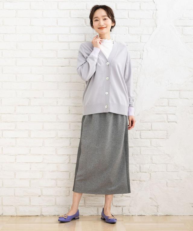 サブストリート（sab street）/【大きいサイズ】 21号(6L〜) FONTLAB 袖口配色Vカーディガン