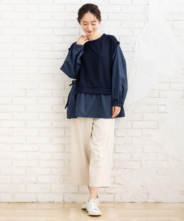 サブストリート（sab street）/【大きいサイズ】 21号(6L〜) FONTLAB ゆるタックワイド8分丈パンツ サブストリート（sab street）/【大きいサイズ】 21号(6L〜) FONTLAB