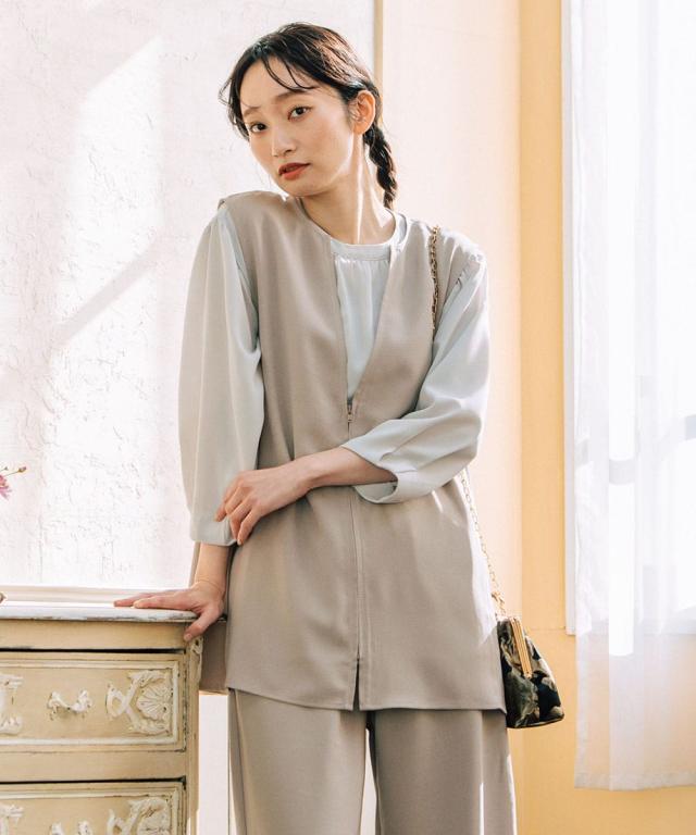 サブストリート（sab street）/【大きいサイズ】 9号・15号(M・3L) FONTLAB ホップサックバックギャザージレ