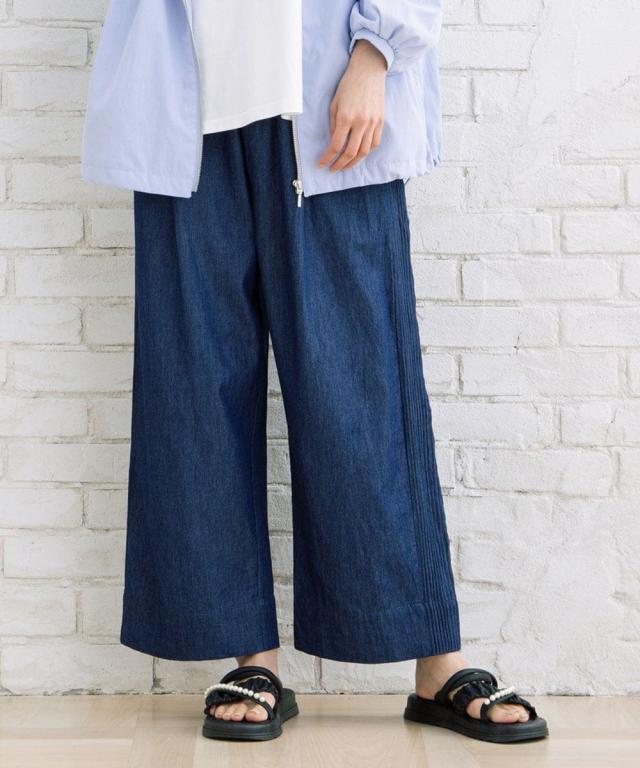 サブストリート（sab street）/【大きいサイズ】 21号(6L〜) INDESIGN ピンタックラインデニムパンツ