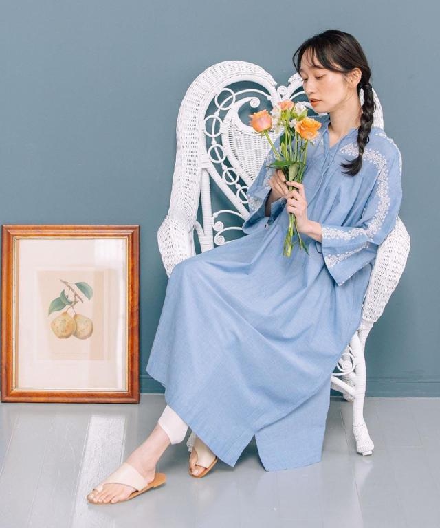 サブストリート（sab street）/【大きいサイズ】 15号(3L) エンブロイダリーレースデニムワンピース