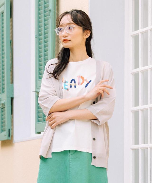 サブストリート（sab street）/【大きいサイズ】 21号 FONTLAB 【COOL・UV】シアーラインVネックカーディガン