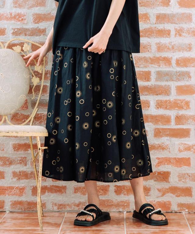 サブストリート（sab street）/【大きいサイズ】 9号・15号 INDESIGN スシボイルサークルホイルプリントスカート