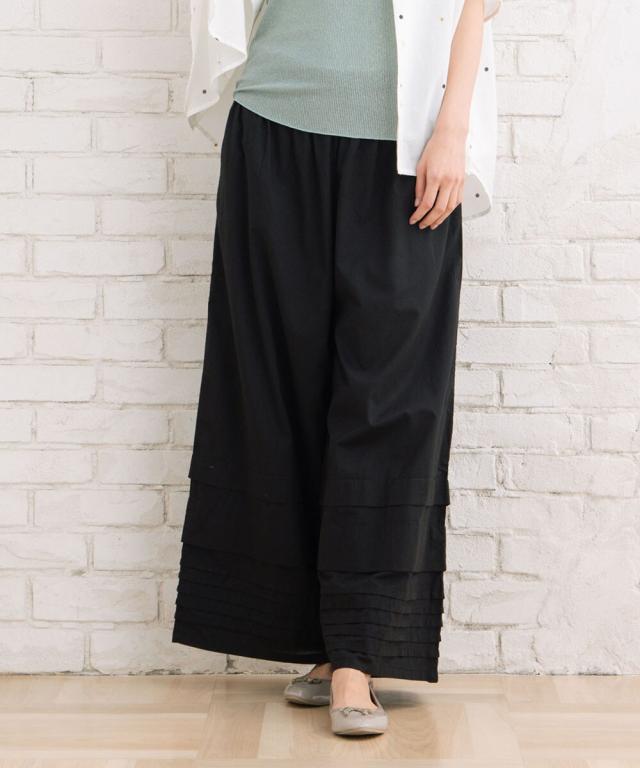 サブストリート（sab street）/【大きいサイズ】 21号(6L〜) INDESIGN タックヘムワイドパンツ