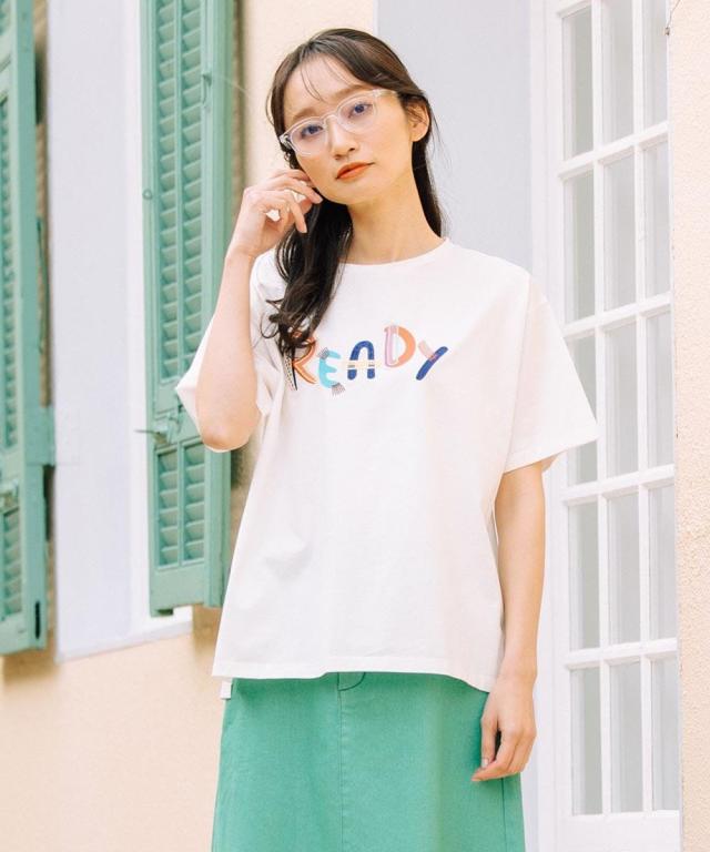 サブストリート（sab street）/【大きいサイズ】 9号・15号(M・3L) クラフトエンブロイダリーロゴワイドTシャツ
