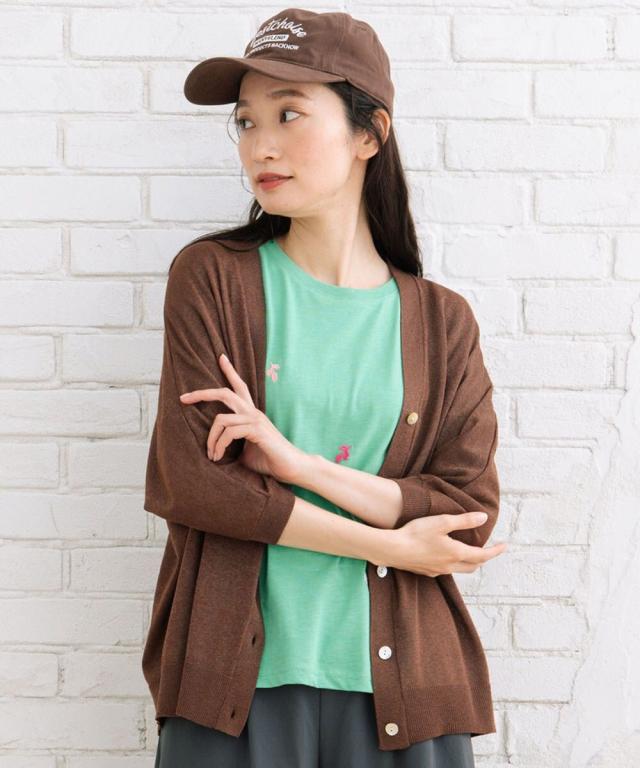 サブストリート（sab street）/【大きいサイズ】 15号(3L) FONTLAB Vネックシアーラメカーディガン