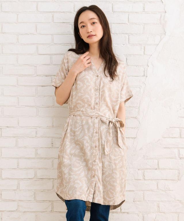 【NEW】サブストリート（sab street）/【大きいサイズ】 15号(3L) KAFFE レースプリントワンピース