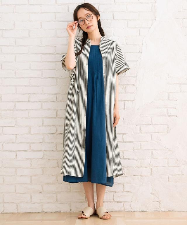 サブストリート（sab street）/15号(3L) FONTLAB ドビーストライプサッカーワンピース