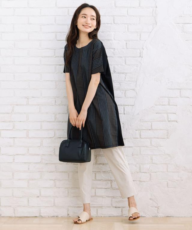 サブストリート（sab street）/21号(6L〜) パッチワーク風チェックコンビチュニック サブストリート（sab street）/21号(6L〜) パッチワーク風チェック