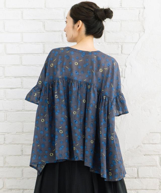 サブストリート（sab street）/【大きいサイズ】21号(6L〜) カモメ×水彩ドットプリント2wayブラウス_14