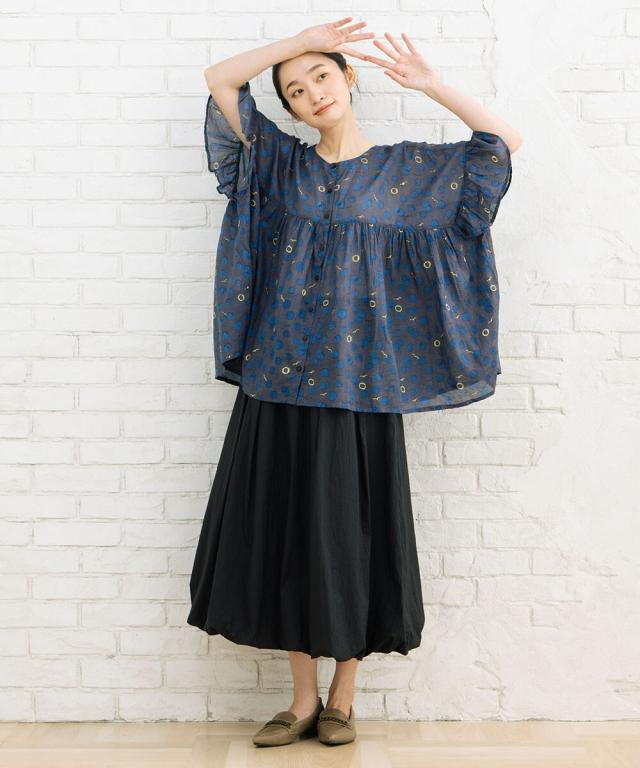 サブストリート（sab street）/【大きいサイズ】21号(6L〜) カモメ×水彩ドットプリント2wayブラウス_10