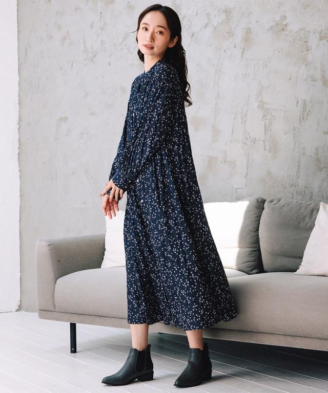 サブストリート（sab street）/【大きいサイズ】15号・19号(3L・5L) パウダーサテンスタープリントワンピース