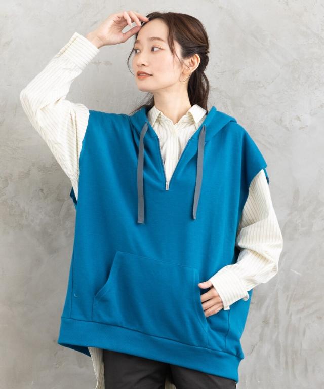 サブストリート（sab street）/【大きいサイズ】【sabstreet bis】【web限定】15号(3L) 裏毛フーディーベスト