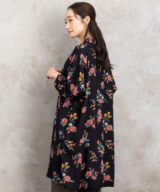 サブストリート（sab street）/【大きいサイズ】21号(6L〜) INDESIGN フラワーブーケプリントシャツチュニック サブストリート（sab street）/【大きいサイズ】21号(6L〜) INDESIGN