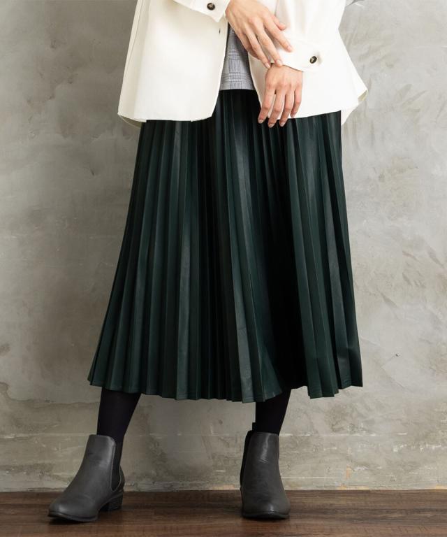 サブストリート（sab street）/【大きいサイズ】21号(6L〜) レザーライクプリーツスカート_2
