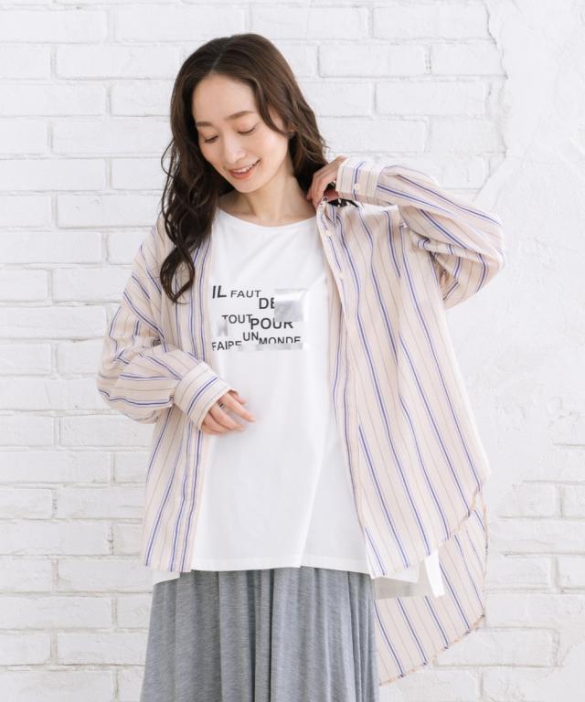 サブストリート（sab street）/【大きいサイズ】【sabstreet bis】【web限定】 シアーストライプシャツ