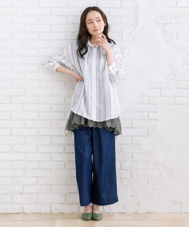サブストリート（sab street）/【大きいサイズ】【sabstreet bis】【web限定】 シアーストライプシャツ_9