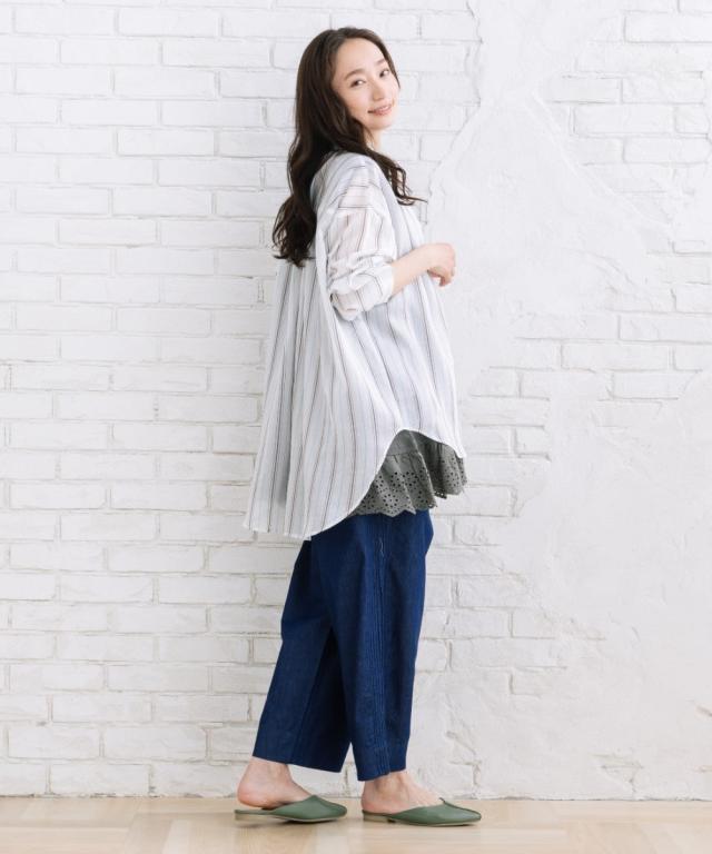 サブストリート（sab street）/【大きいサイズ】【sabstreet bis】【web限定】 シアーストライプシャツ_10