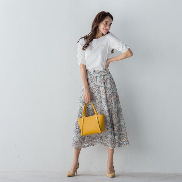 ビアッジョブルー/チュールロゴTシャツ≪洗濯機で洗える≫