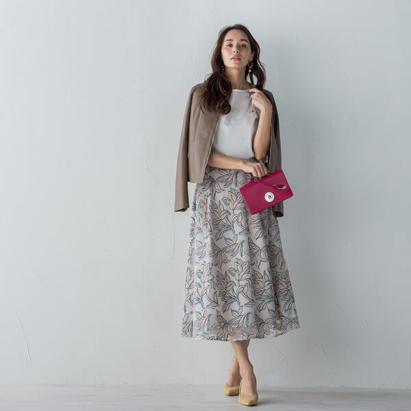 ビアッジョブルー/チュールロゴTシャツ≪洗濯機で洗える≫