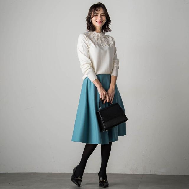 Viaggio blu オパールドットハイネックプルオーバー ビアッジョブルー ビアッジョブルー Viaggio Blu オパールドットハイネックプル