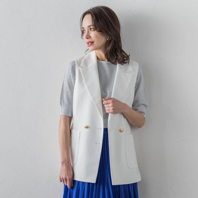 ビアッジョブルー（Viaggio blu）/ヘビーリネンジョーゼットジレ≪手洗い可能≫の通販は