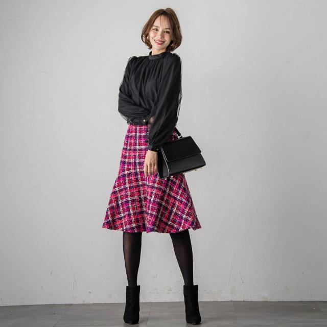 ビアッジョブルー（Viaggio blu）/TOURNIERチェックスカート