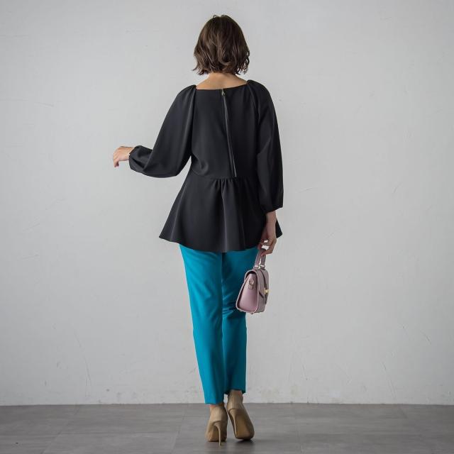 ビアッジョブルー（Viaggio blu）/ダブルクロスバックピーチテーパードパンツ≪洗濯機で洗える≫の通販は