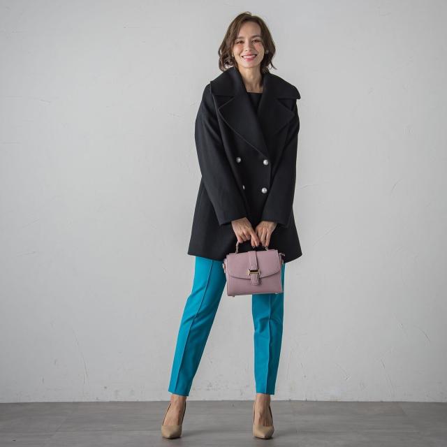 ビアッジョブルー（Viaggio blu）/ダブルクロスバックピーチテーパードパンツ≪洗濯機で洗える≫の通販は