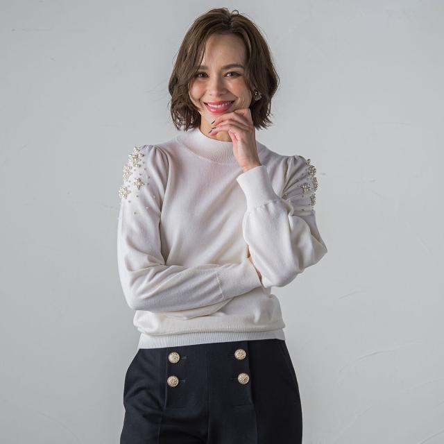 ビアッジョブルー（Viaggio blu）/【WEB限定カラーあり】袖パールニット≪手洗い可能≫ 14,761円