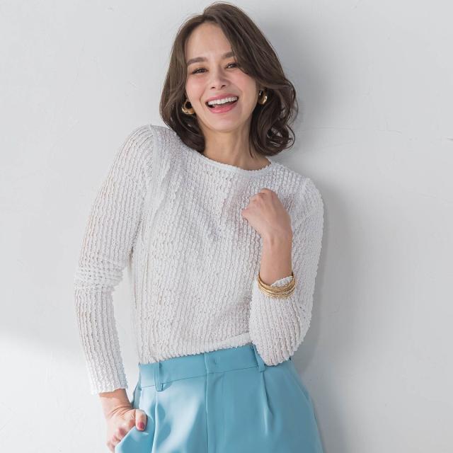 ビアッジョブルー（Viaggio blu）/ストレッチラッセルレースプルオーバー≪手洗い可能≫