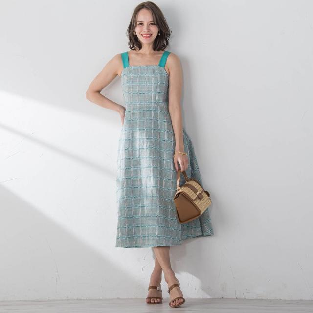 ビアッジョブルー（Viaggio blu）/LINTONツイードワンピース