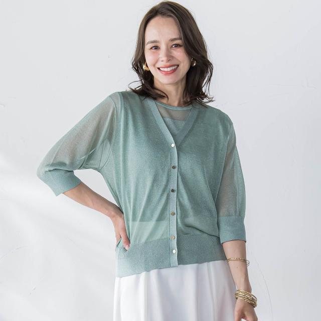 ビアッジョブルー（Viaggio blu）/ラメニットカーディガン