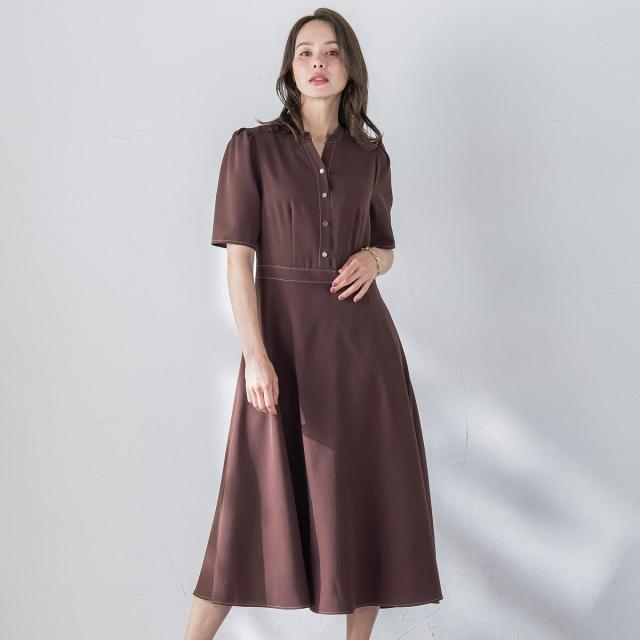 ビアッジョブルー（Viaggio blu）/配色ステッチワンピース≪洗濯