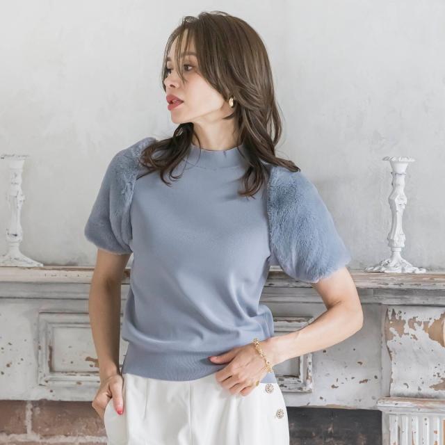 ビアッジョブルー（Viaggio blu）/ファースリーブハイネックニット≪手洗い可能≫