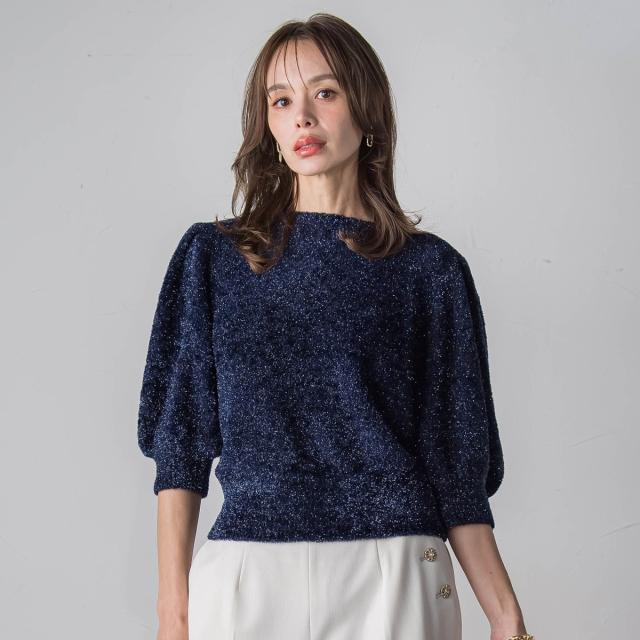 ビアッジョブルー（Viaggio blu）/ラメシャギーニット≪手洗い可能≫