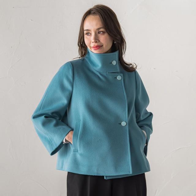 【NEW】ビアッジョブルー（Viaggio blu）/スタンドカラーショートコート