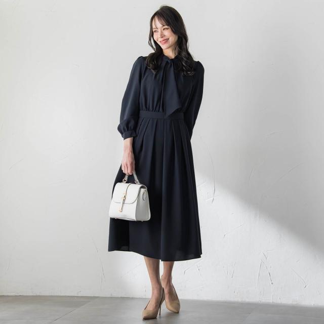 ビアッジョブルー（Viaggio blu）/ボウタイシャンブレーワンピース_5