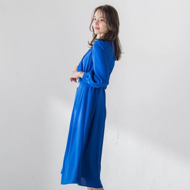 ビアッジョブルー（Viaggio blu）/ボウタイシャンブレーワンピース_8