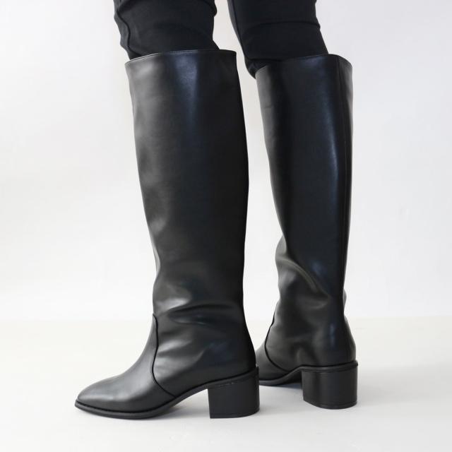 フィン（Fin）/【23秋冬新作】スクエアトゥワイドシャフトロングブーツ