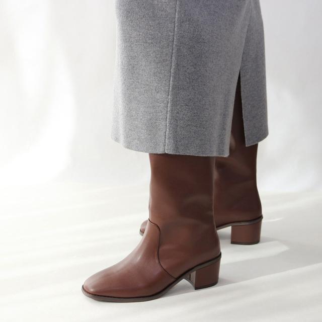 フィン（Fin）/【23秋冬新作】スクエアトゥワイドシャフトロングブーツ フィン（Fin）/【23秋冬新作】スクエアトゥワイドシャフトロングブーツ