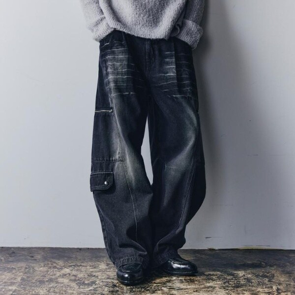 ティーケー タケオキクチ（tk．TAKEO KIKUCHI）/ヴィンテージライクデニムカーゴパンツ