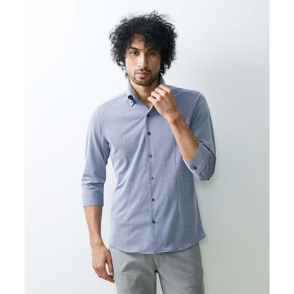 ミッシェルクランオム/《日本製》千鳥柄イージーケア七分シャツの通販