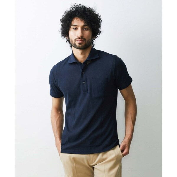 ミッシェルクランオム（MICHEL  HOMME）/【2023年モデル】《日本製》格子柄リンクス半袖ポロシャツ